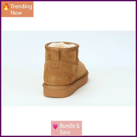 Women's Fur Lined Ankle Snow Boots Anti-Slip Waterproof Winter Boots - Picture 8 of 8